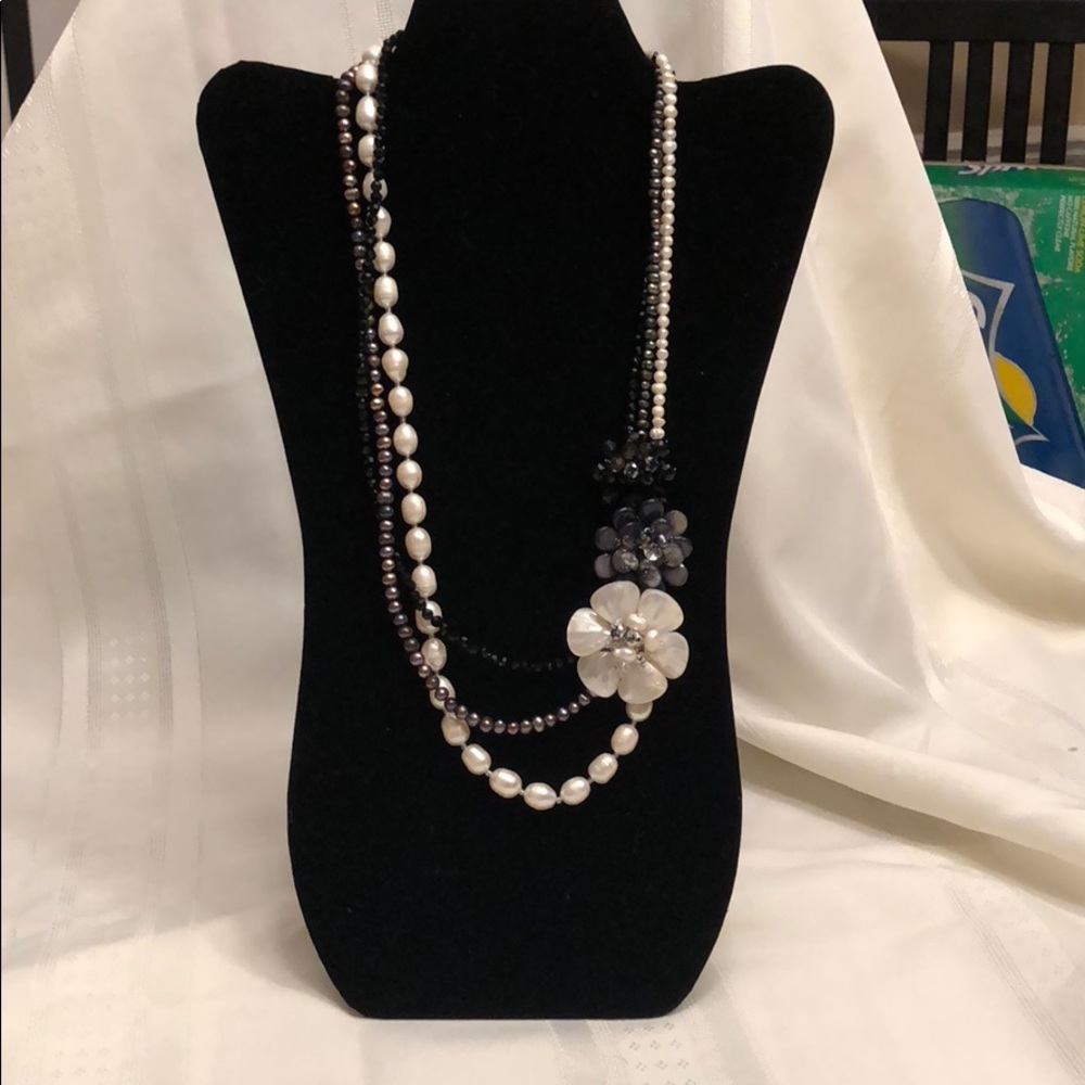 Multi strand freshwater pearl necklace